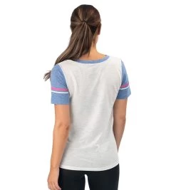 '47 BRAND SPARTAN '47 Match Notch Tee - Women's -Sports Fashion 47 Womens Match Notch Tee White Blue 2