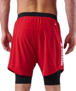 SPARTAN By CRAFT Pro Series 2-in-1 Short - Men's -Sports Fashion CRAFT Mens Pro Series 2 in 1 Short Red 4