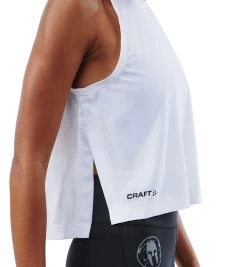 SPARTAN By CRAFT Studio High Slit Top - Women's -Sports Fashion CRAFT Womens High Slit Top White 4