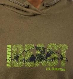 SPARTAN Beast Crop Hoodie - Women's -Sports Fashion SPARTAN Women Beast Hoodie Olive 4