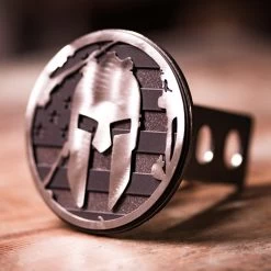 SPARTAN Flag Trailer Hitch Cover - Black -Sports Fashion Spartan Flag Hitch 4