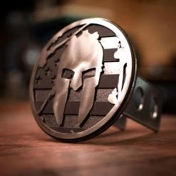 SPARTAN Flag Trailer Hitch Cover - Black -Sports Fashion Spartan Flag Hitch 7